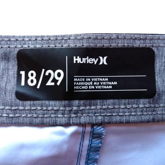 Hurley Men’s Shark Camo Board Shorts Size 18/29 Blue Swim Trunks Surf Beach - Picture 5 of 10